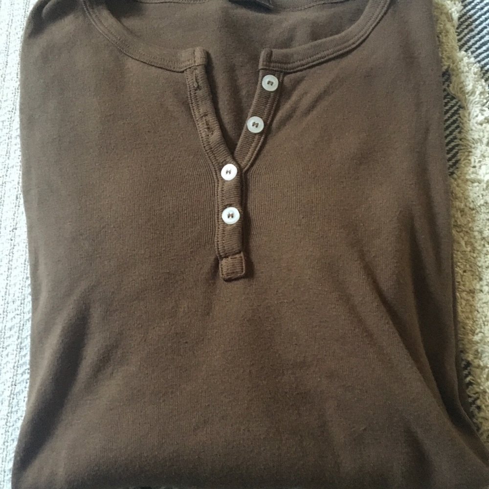 Button down long sleeve brown shirt